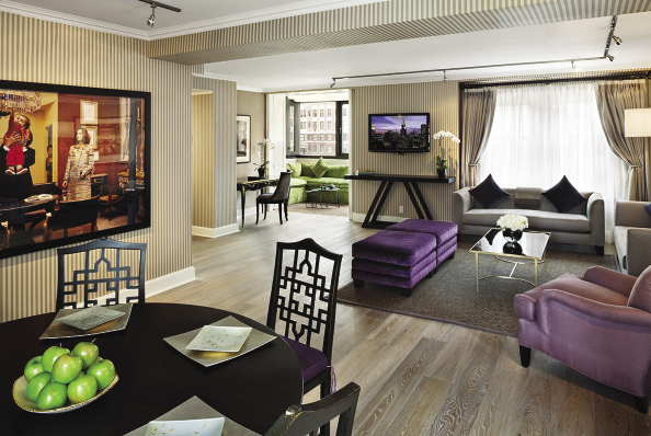 The Manhattan Terrace Suite living and dining areas