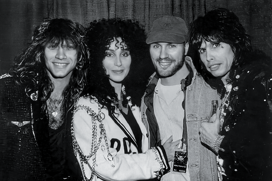 Jon Bon Jovi, Cher, Desmond Child, and Steven Tyler