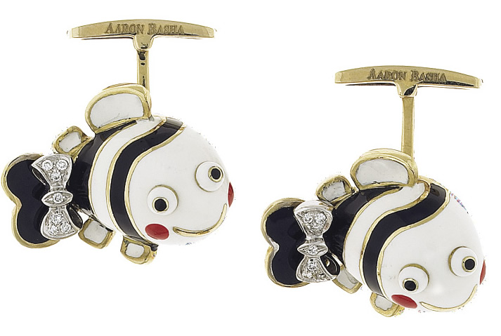 Aaron Basha Fish cuff links