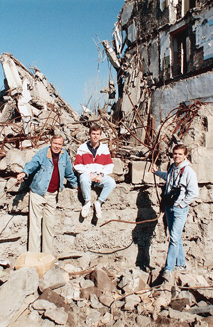 Jon Huntsman and his sons David (center) and Peter, Armenia