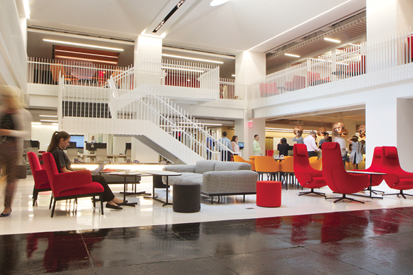 The atrium of GLG headquarters in New York City