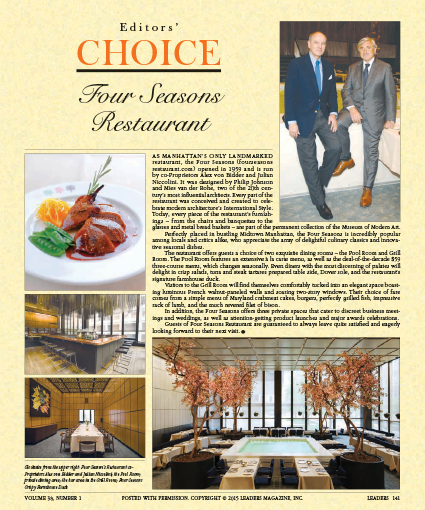 Editors Choice - Four Seasons Restaurant