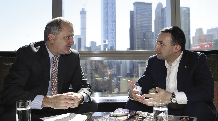 H.E. Irakli Garibashvili being interviewed by LEADERS President David Schner