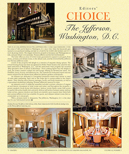 Editors Choice - The Jefferson, Washington, D.C.