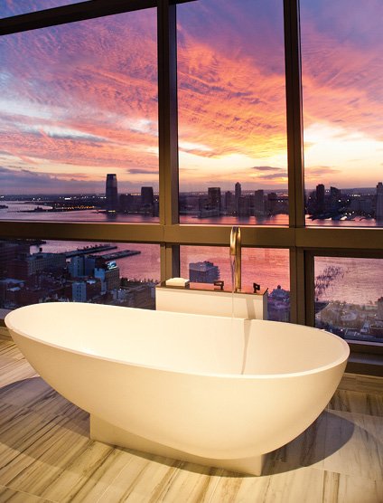 The Penthouse tub at dusk