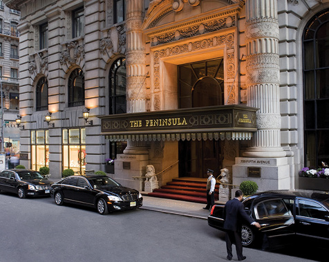 The Peninsula New York entrance on 55th Street