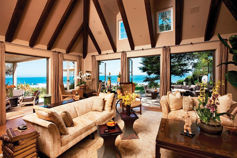 Santa Barbara, California’s Montecito Beach Estate living room