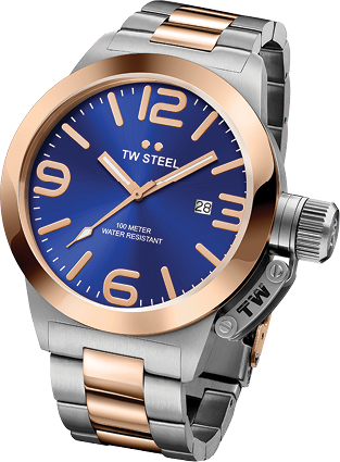 The TW Steel Canteen Two Tone Steel Bracelet Watch