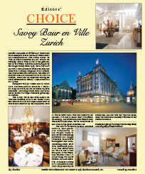 Editors Choice - Savoy Baur en Ville Zurich