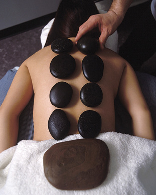 Oasis Day Spa lava rock treatment