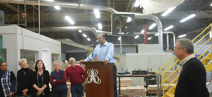 Farooq Kathwari with staff in Pine Valley, North Carolina