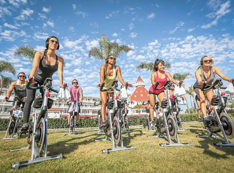 Hotel del Coronado beach spin class