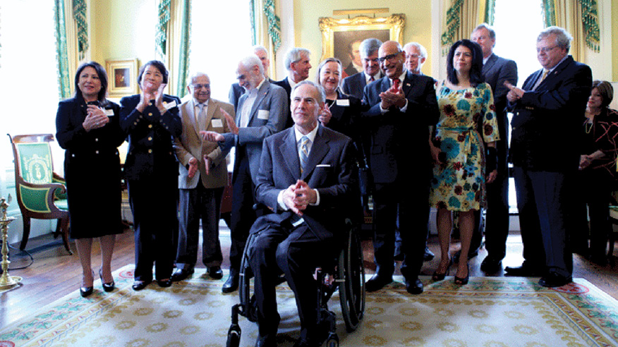 Governor Abbott honors Texas A&M researchers at a reception