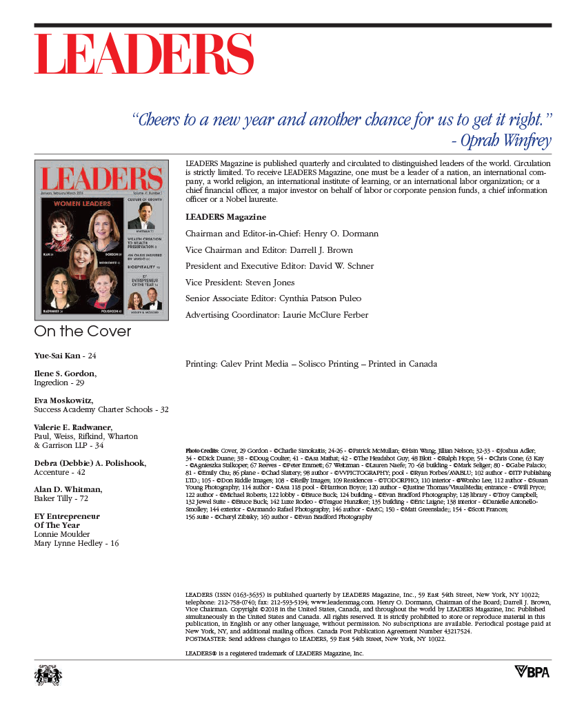 LEADERS Masthead