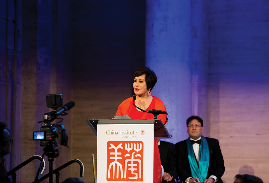 Yue-Sai Kan at the China Institute Blue Cloud Gala