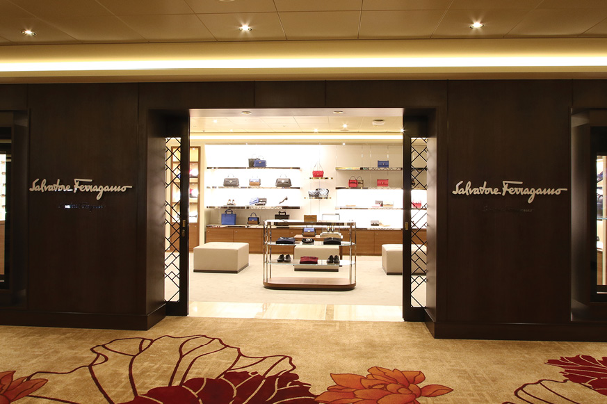 A Starboard Cruise Services onboard Salvatore Ferragamo store