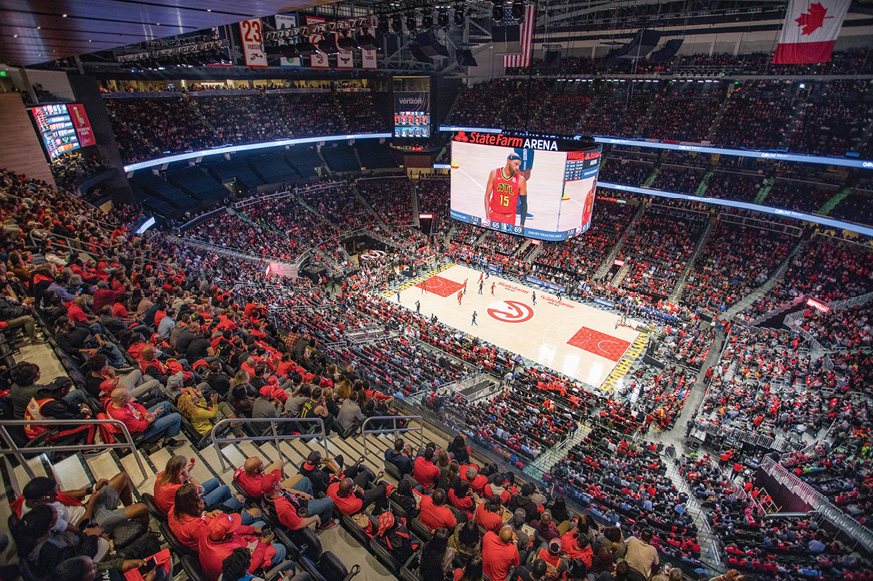 A view of the court at State Farm Arena