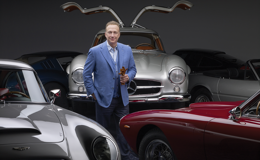 Nadal with a few classic automobiles from the Iconic Automobile Book