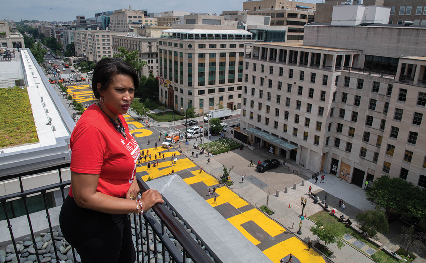 Mayor Bowser at Black Lives Matter Plaza