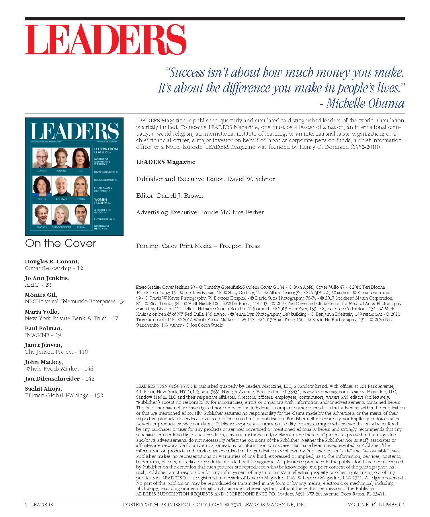 LEADERS Masthead