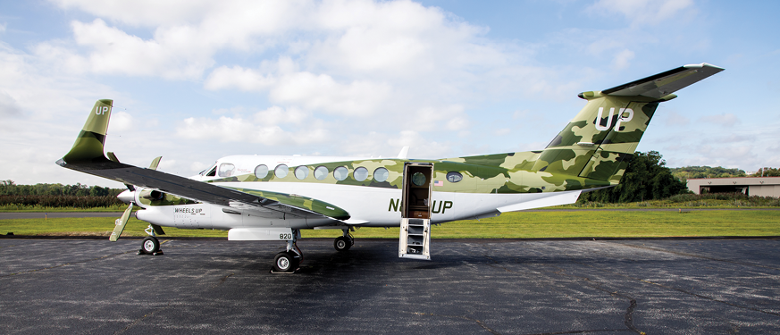 Wheels Up Cares Camouflage Plane for the Tragedy Assistance Program for Survivors (TAPS)