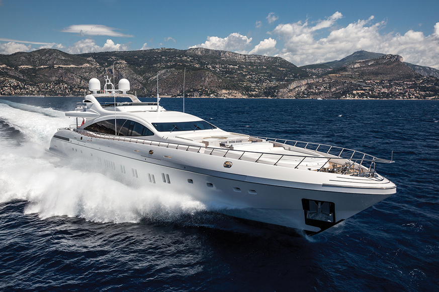 A Mangusta 165-foot superyacht available at Northrop & Johnson