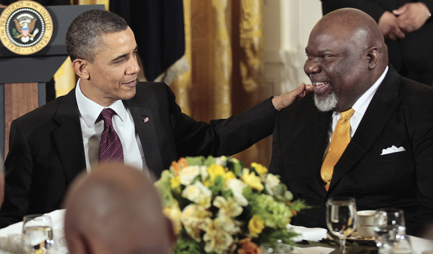 U.S. President Barack Obama with T.D. Jakes