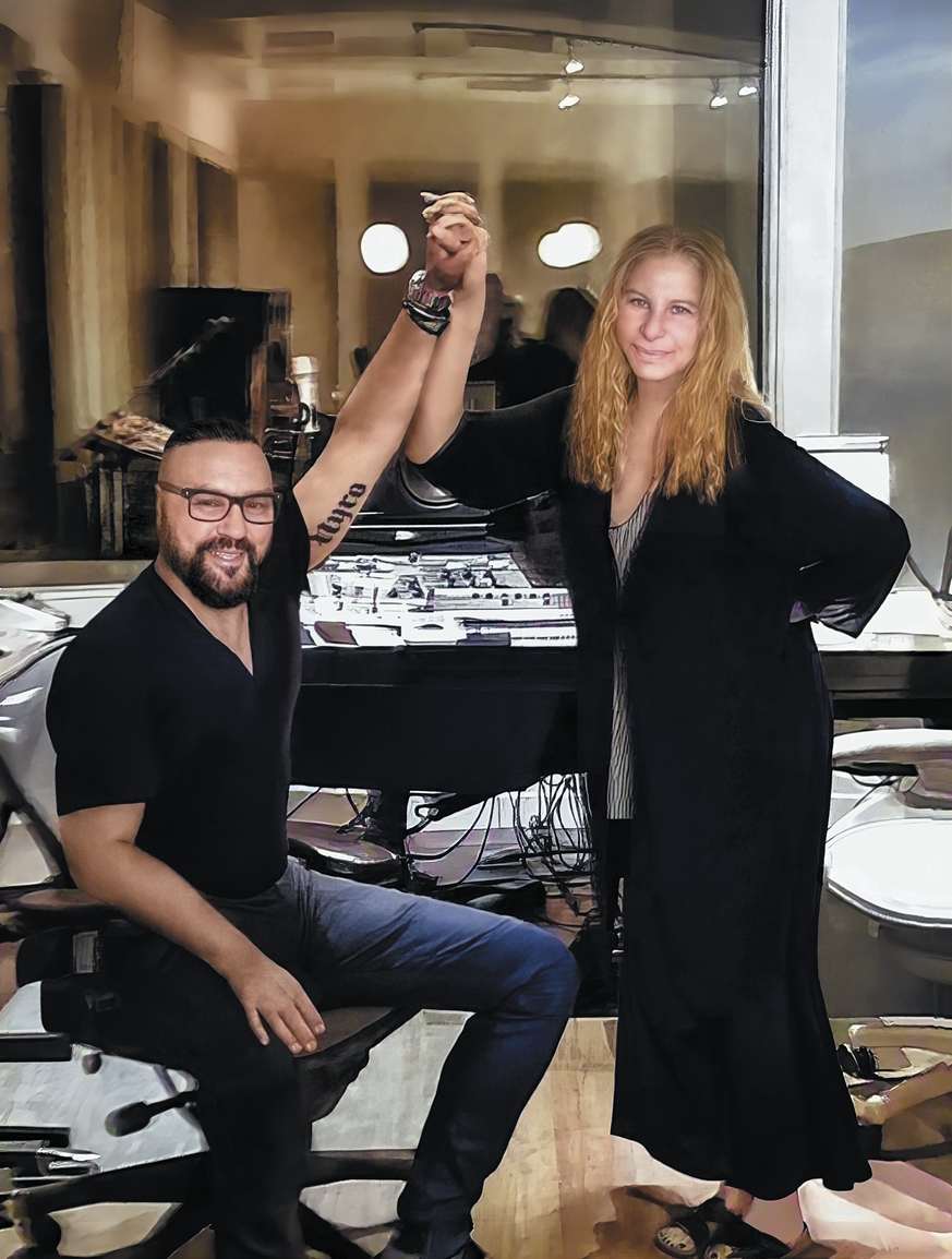 Desmond Child in the studio with Barbra Streisand