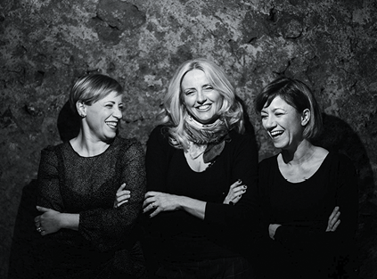 Dominga Cotarella with “sisters” Enrica and Marta