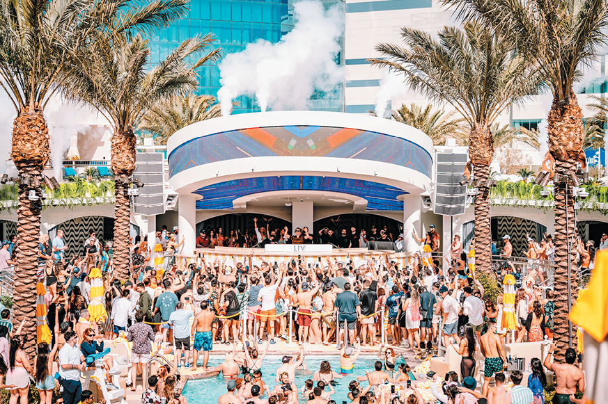 Resident DJ Tiësto performing at LIV Beach at the Fontainebleau Las Vegas