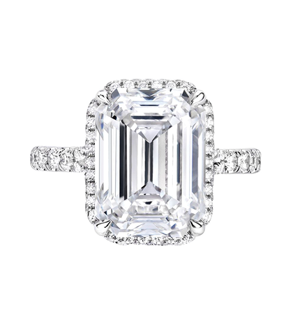 Avi & Co. emerald-cut diamond band ring