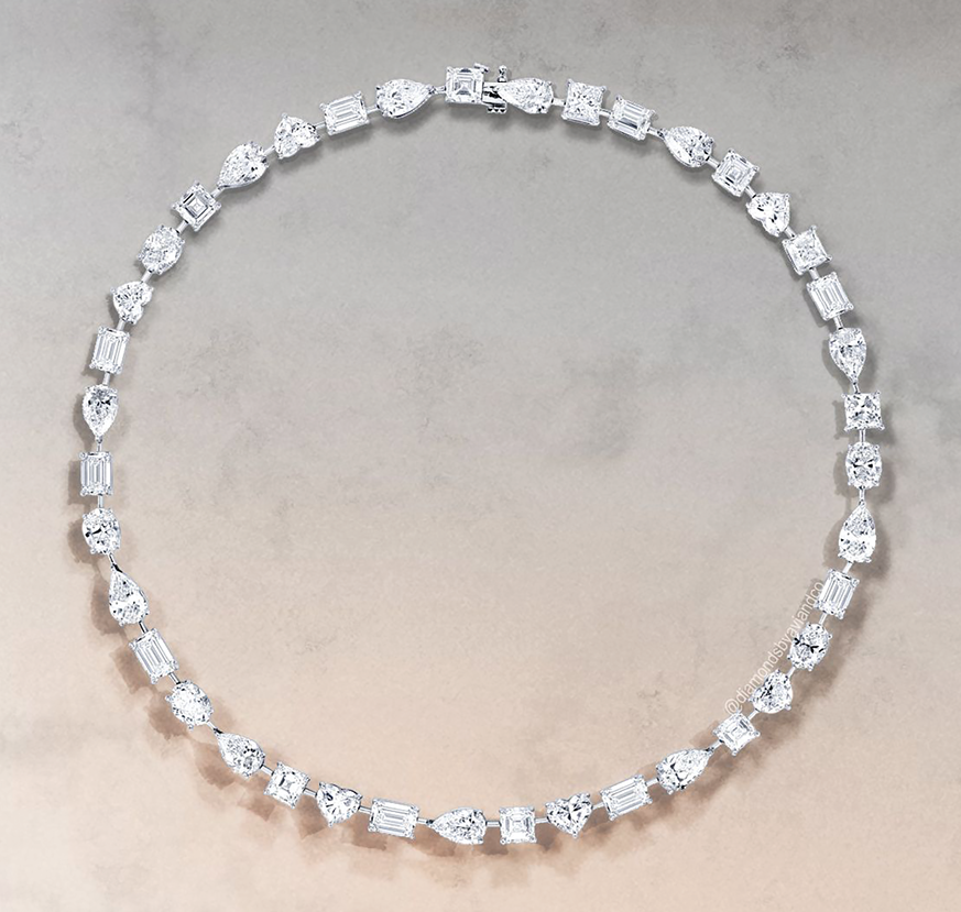 Avi & Co. fancy shapes diamond necklace