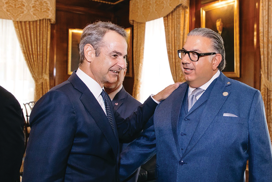 John Koudounis with Kyriakos Mitsotakis