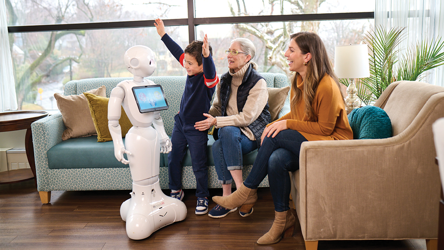 Pepper, a robot, at the RiverSpring Living campus