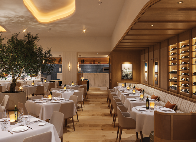 Milos West Palm Beach first floor dining area