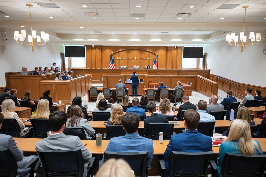 HPU’s Kenneth F. Kahn School of Law mock courtroom