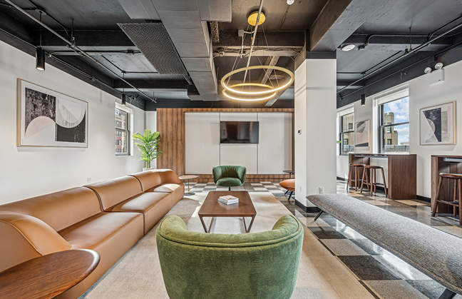 The rooftop lounge at 501 Seventh Avenue